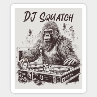 DJ Sasquatch Funny Bigfoot with Turntables Sticker